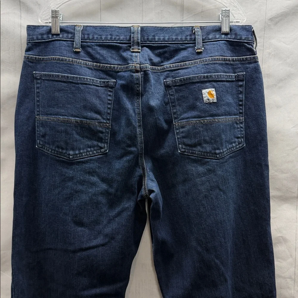 Carhartt Women’s Dark Blue Denim Rugged Flex Loose Fit Jeans Size 18